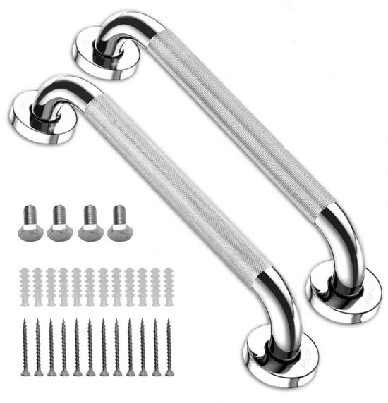 Zwei Haltegriffe Fürs Badezimmer, 30 Cm, Rutschfest, Beschichteter Edelstahl, Sus 304, Sicherheits-haltegriffhalterungen, Badezimmerstangen.