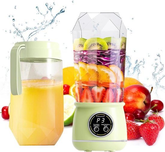 Tragbarer Mini-standmixer (590 Ml) Für Smoothies, Persönlicher Entsafter Mit 10 Scharfen Klingen, Shakerbecher Mit Reisedeckel, Für Reisen, Büro, Fitnessstudio Und Zuhause