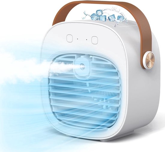 Mini-klimaanlage, 4000-mah-akku, 4–16 Stunden Laufzeit, Drei Lüfterstufen, Leiser Tischventilator, Geeignet Für Zuhause, Schlafzimmer, Reisen, Büro, Drinnen Und Draußen