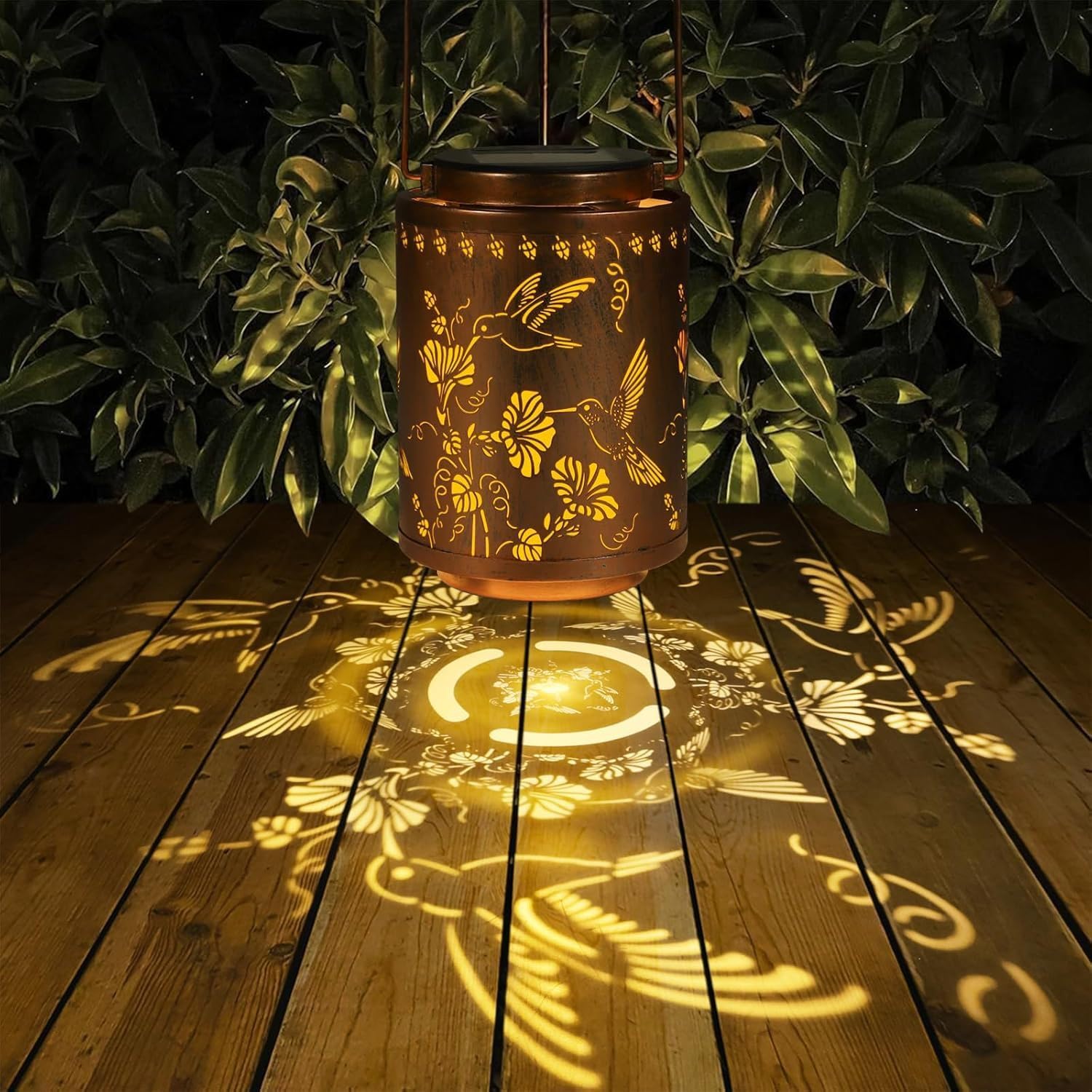 Dekorative Blumenlaterne Mit Solar-solarbeleuchtung, Wasserdicht, Als Hängeleuchte Für Terrasse, Garten, Einfahrt – Ideal Als Geschenkidee (modell 2)
