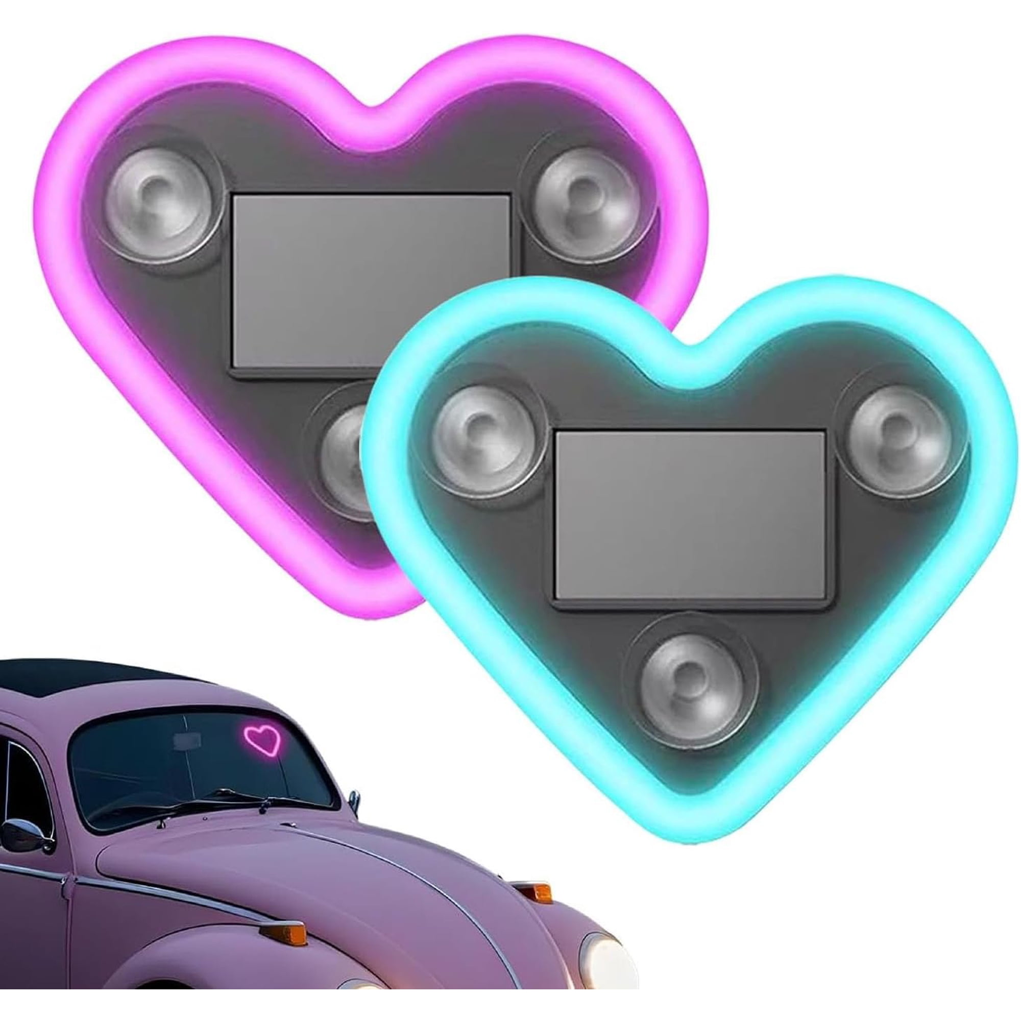 Pink-blaue Solar-led-herz-neonleuchte
