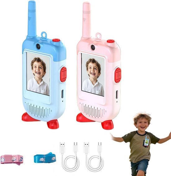 Video-walkie-talkies Für Kinder, 2er-set, Wiederaufladbare Funkgeräte Mit Großer Reichweite, Clip-intercom, Spielzeug, Weihnachts- Und Neujahrsgeschenk Für Kinder Ab 3 Jahren