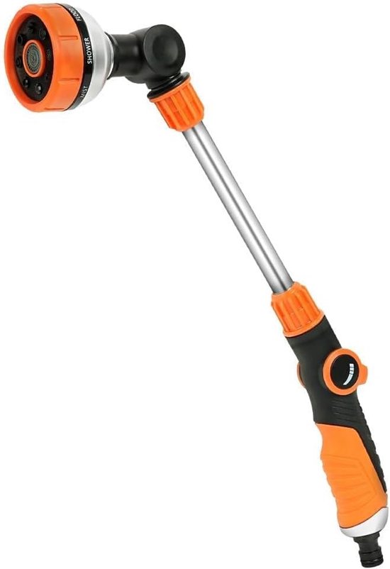 Gartensprenger, Erweitertes Modell Mit 8 Bewässerungsmodi Und 180° Drehbarer Düse Für Hängeampeln/rasen, 47,5 X 6,8 X 6,8 Cm