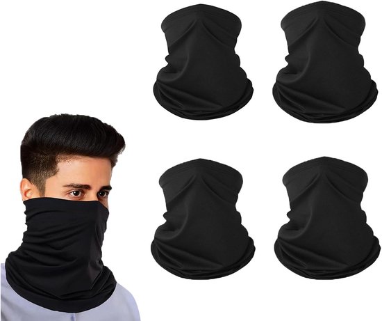 4-teilige Gesichtsmaske – Multifunktional – Für Aktivitäten Wie Angeln, Wandern, Laufen Und Radfahren – Schwarz