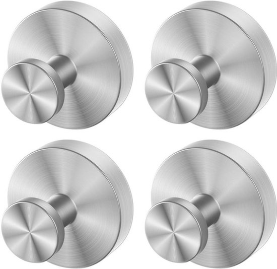 Geeignet Für 4er-pack Saugnapfhaken, Küche, Bad, Wiederverwendbar, Kein Bohren Erforderlich, Bademäntel, 6 X 6 X 4,5 Cm, Silber