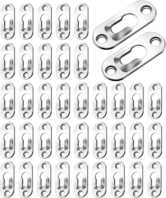 Bilderrahmenhaken – 45er-pack – Aufhängehaken – 43 X 16 Mm – Silber – Eisen – Bilderhaken – Aufhängehaken – Inkl. Schrauben – Wanddekoration