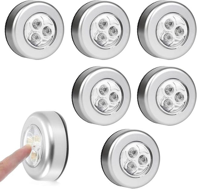 Batteriebetriebene, Selbstklebende Led-lichter, Kabellose Led-nachtlichter Für Den Innenbereich, 6er-packung