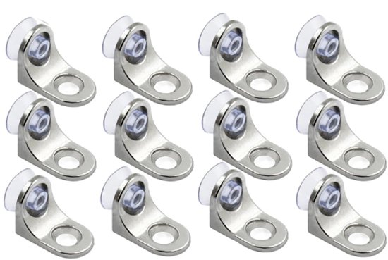 12 Stück, Regalwinkel, Regalträger, Schrankregalträger, Regalhalterung, Silberfarben, Zinklegierung, 22 X 16,5 X 14 Mm, Für Holz- Und Glasregale