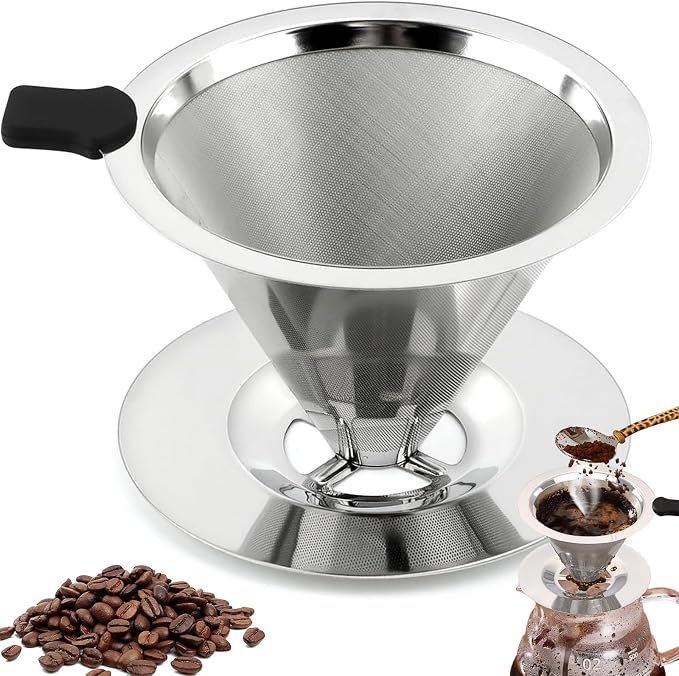 Kaffeefilter, Wiederverwendbar, Permanenter Manueller Kaffeefilter Aus Edelstahl, Papierloser Kaffeefilter Für Die Manuelle Kaffeezubereitung