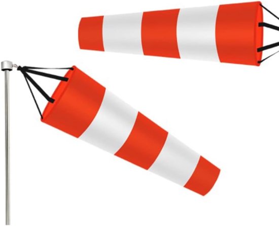 Zwei Windfahnen, Drehbarer Windrichtungsanzeiger, 150 Cm, Rot/weiß