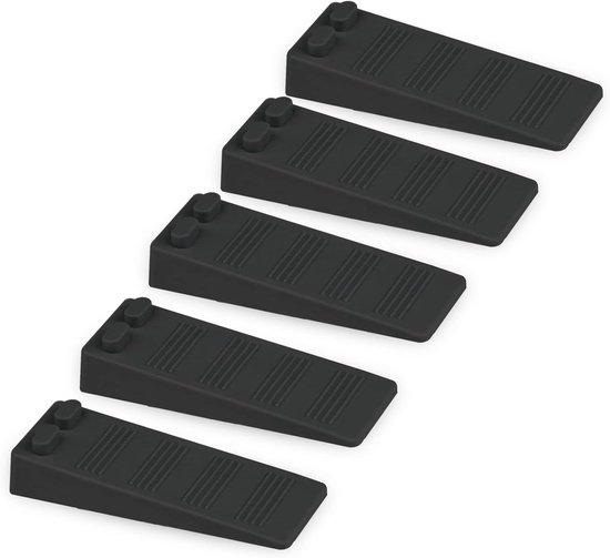 5-teiliges Set Höhenverstellbarer, Rutschfester Türstopper Und Wandschutz Aus Weichem Gummi (schwarz)
