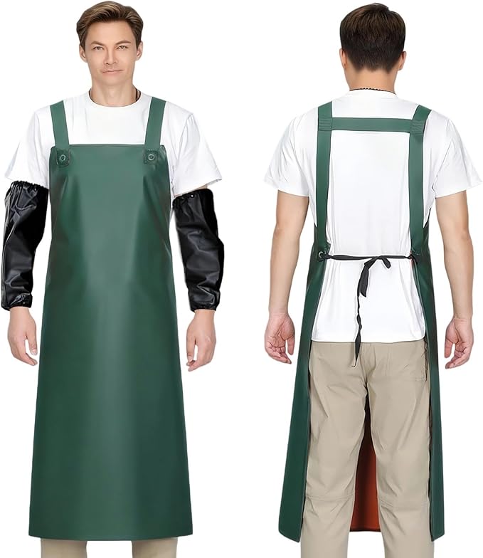 Wasserdichte Pvc-arbeitsschürze, 110 X 80 Cm, Unisex-metzgerschürze, Geeignet Für Gartenarbeit, Grillen, Schlachten Und Labore.