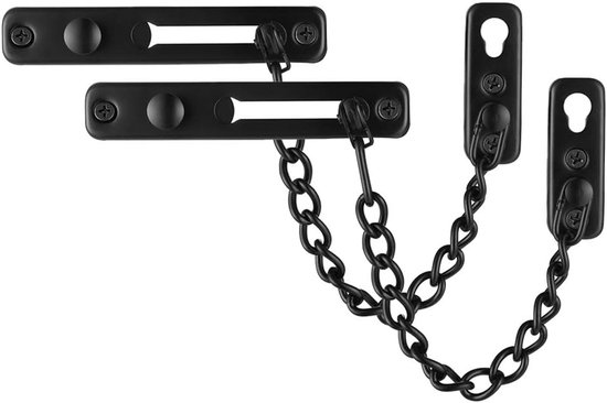 Mattschwarz (2er-pack), Diebstahlsicherung Mit Druckriegel, Türkette, Türkettenschloss Mit Sicherheitsfeder