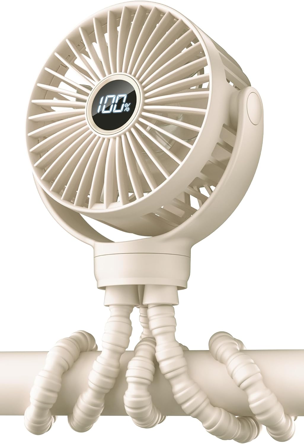 Tragbarer Kinderwagenventilator – Wiederaufladbarer Mini-babyventilator – Led-anzeige – 3 Geschwindigkeitsstufen – Usb-aufladbarer Klemmventilator – Handventilator – Reiseventilator – Outdoor