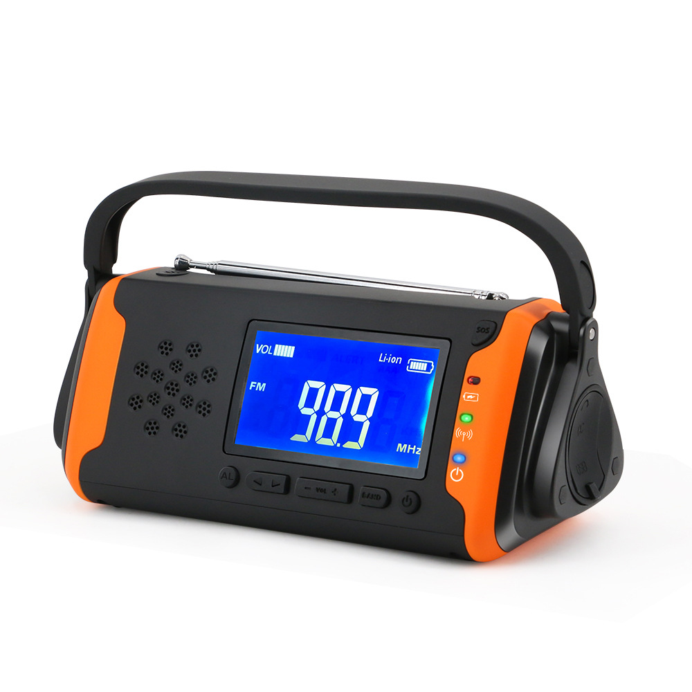 Manuell Bedienbares Unwetterradio Mit 6000 Mah Akku – Solarbetrieben, Manuelle Bedienung, Am/fm/noaa-unwetterwarnradio, Handy-ladegerät