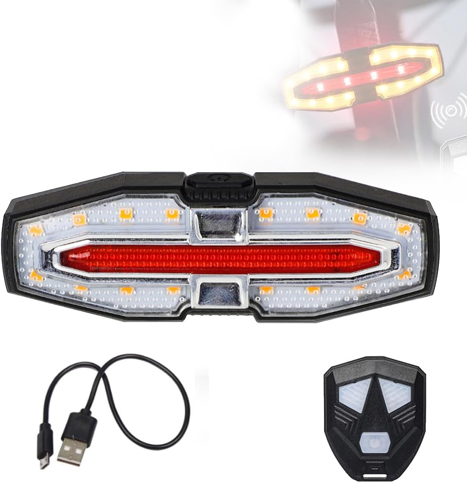 Fahrradrücklicht Mit Blinkern – Kabellose Fernbedienung – Wasserdicht – Usb-aufladbar – Ultrahelles Sicherheitsrücklicht Für Nachtfahrten