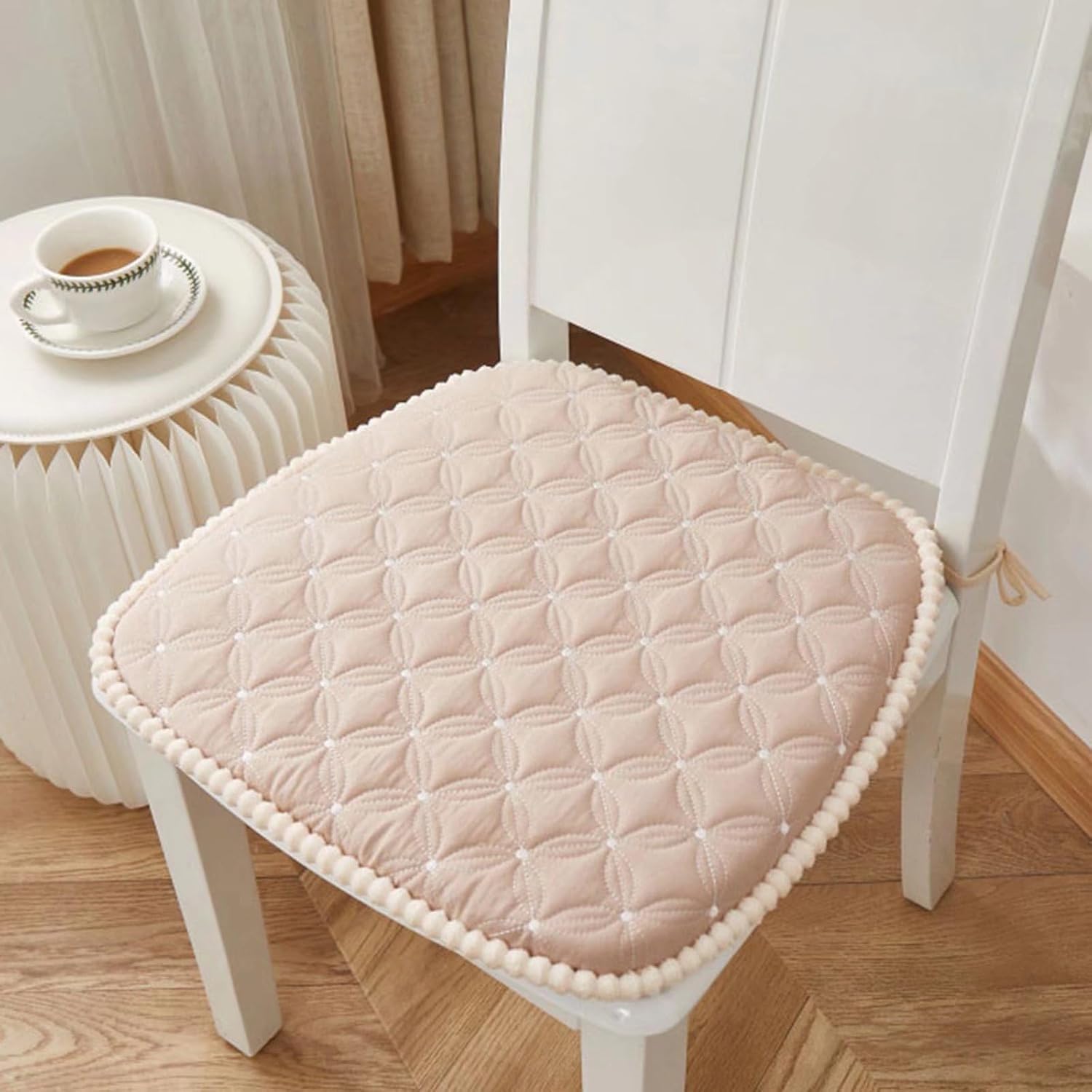 Stuhlkissen 45x45cm Esszimmer Halbkreisförmiger Sitz Garten Garten Memory-schaum Beige