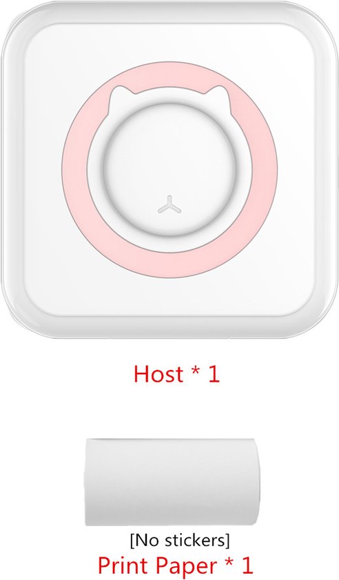 Mini-tragbarer Bluetooth-thermodrucker Mit Einer Rolle Thermopapier, Kompatibel Mit Android/ios, Ideal Für Notizen Und Fotos, Pink