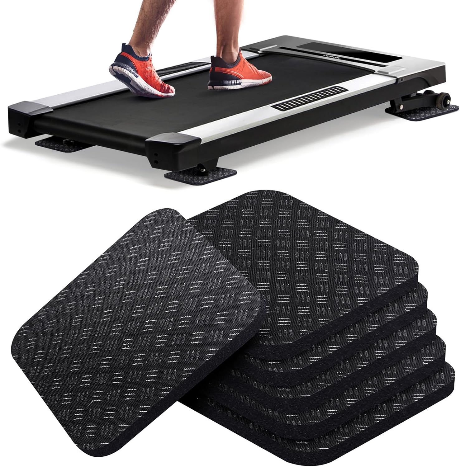 6er-pack Laufbandmatten, Doppelseitig Rutschfest, Stoßdämpfend, Für Laufbänder, Walkingmatten Und Heimtrainer, Schützt Holzböden