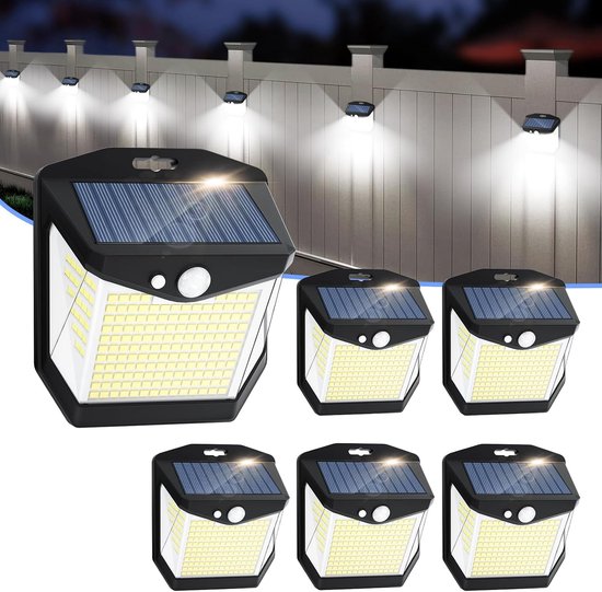 Solarbetriebene Außenleuchte Mit Bewegungssensor, 248 Leds, Ip65 Wasserdicht, 270° Abstrahlwinkel, Sicher, Kabellos, Für Gärten Und Garagen (6er-pack).