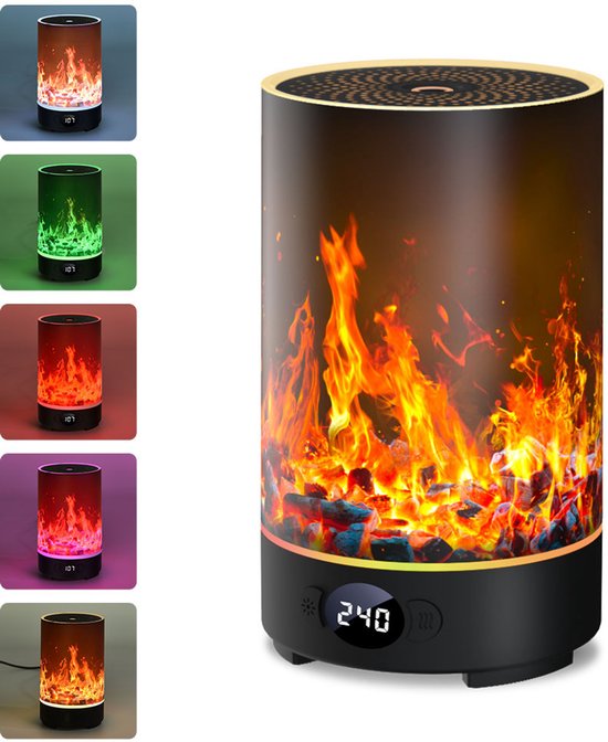Aroma-diffusor / Intelligenter Luftbefeuchter Mit 10 Umgebungslichtmodi, 5 Sprühmodi, 200-ml-tank, Automatischer Abschaltung (schwarz).