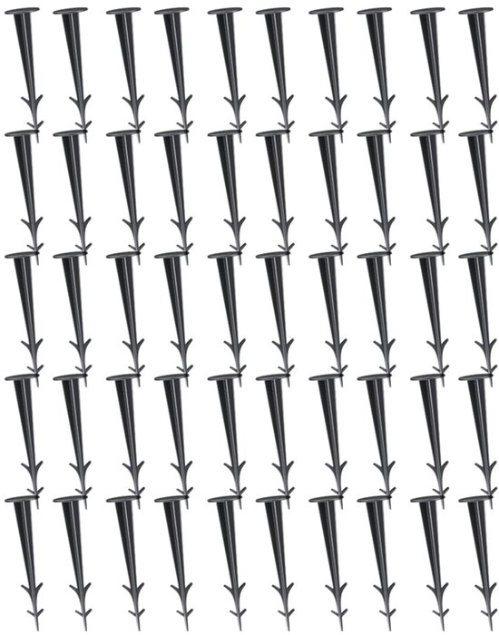 Bodenanker – Garten-bodeneinsätze – Uv-beständig – 12 Cm – Kunststoff – Schwarz – 50 Stück