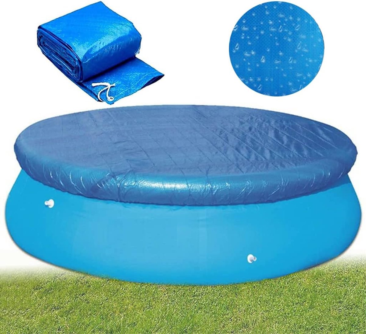 Wasserdichte Plane – 1 Stück (blau, 183 Cm) – Abdeckung Für Runde Pools – Staubdichte Bodenplane – Geeignet Für Runde Aufblasbare Pools