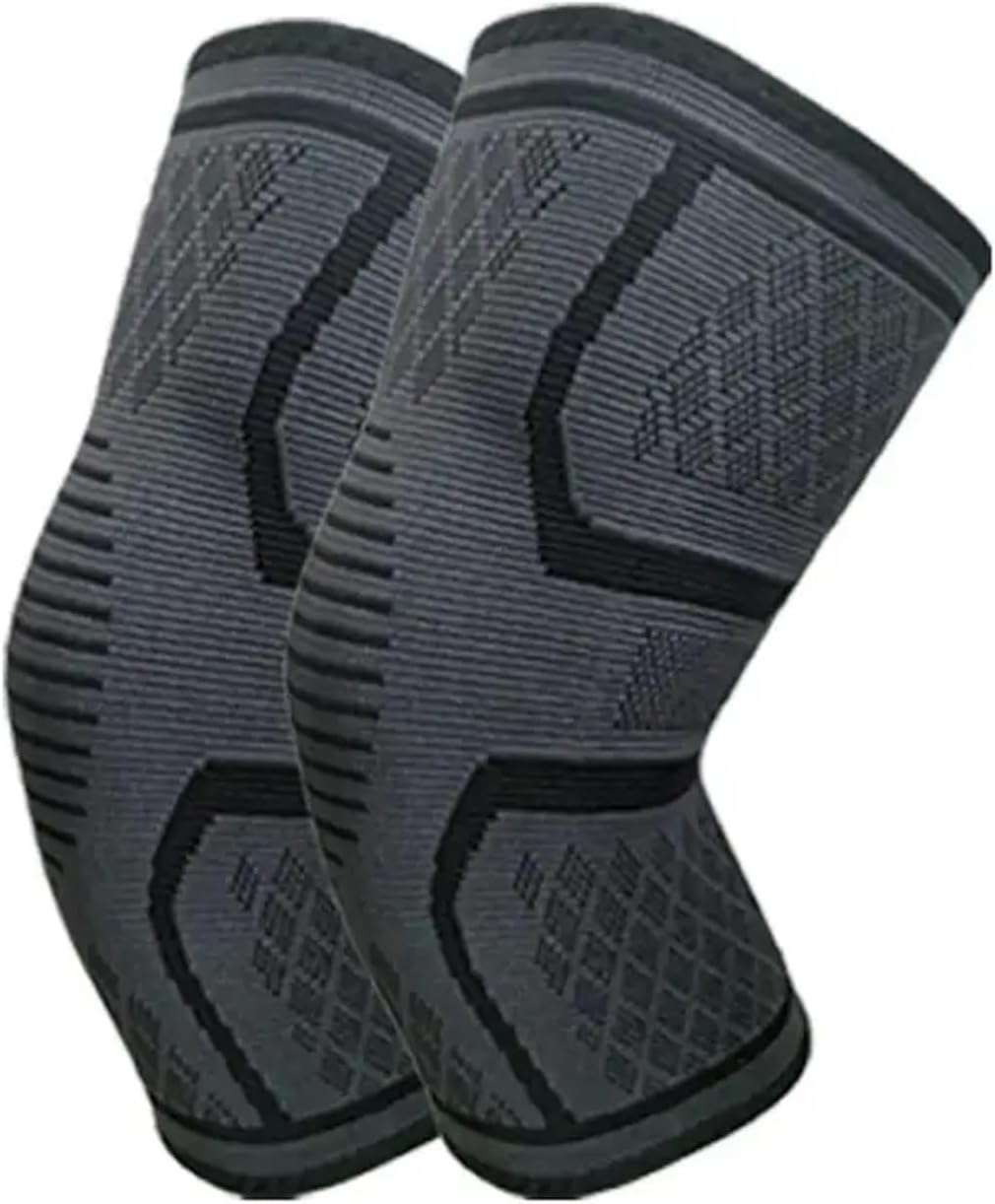 2er-pack Kompressions-kniebandagen Für Damen Und Herren - Atmungsaktive, Rutschfeste Sport-kniebandagen, Geeignet Für Outdoor-sportarten Und Laufen - Größe L (schwarz)