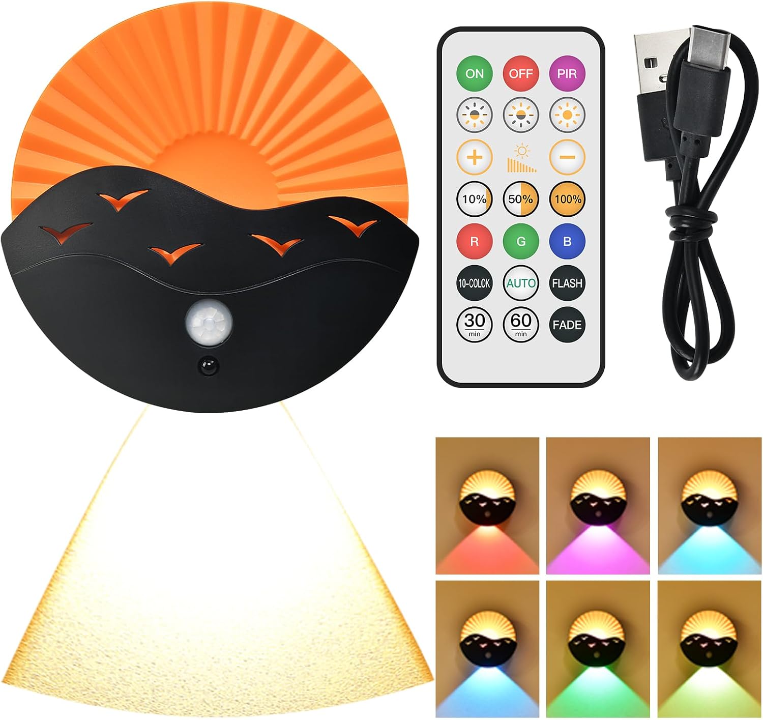 Led-wandleuchte Mit Fernbedienung – 10 Dimmbare Farben (rgbw) Und Stimmungsbeleuchtung – Wiederaufladbar – Beleuchtung Nach Oben Und Unten – 2000-mah-akku