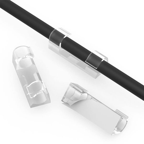 Kabelclips – 40er-pack – Selbstklebende Kabelclips – Transparente Kabelhalter – Kabelorganisatoren – Transparent – Größe L