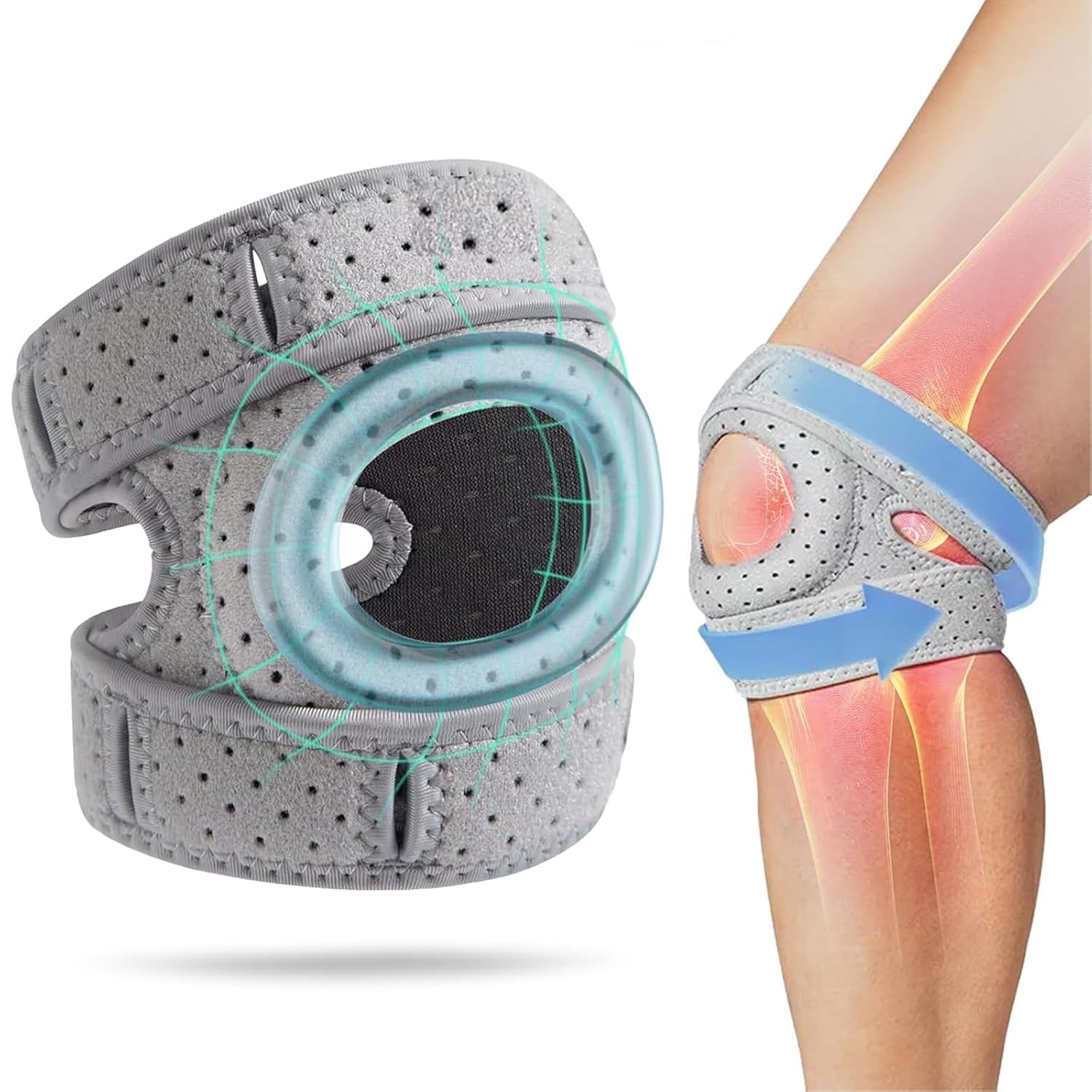Kniebandage, Sport-knieschoner, Flexibel, Bequem, Rutschfest, Schutz- Und Stützmanschette Für Fußball, Basketball, Baseball, Klettern, Radfahren – Größe S/m