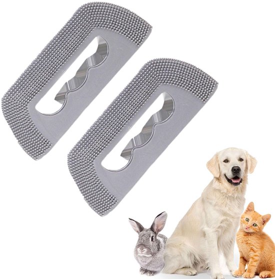 2-teiliger Silikon-tierhaarentferner, Wiederverwendbare Katzenhaarbürste 13 X 6,5 X 0,5 Cm Für Sofas, Möbel Und Autos – Grau