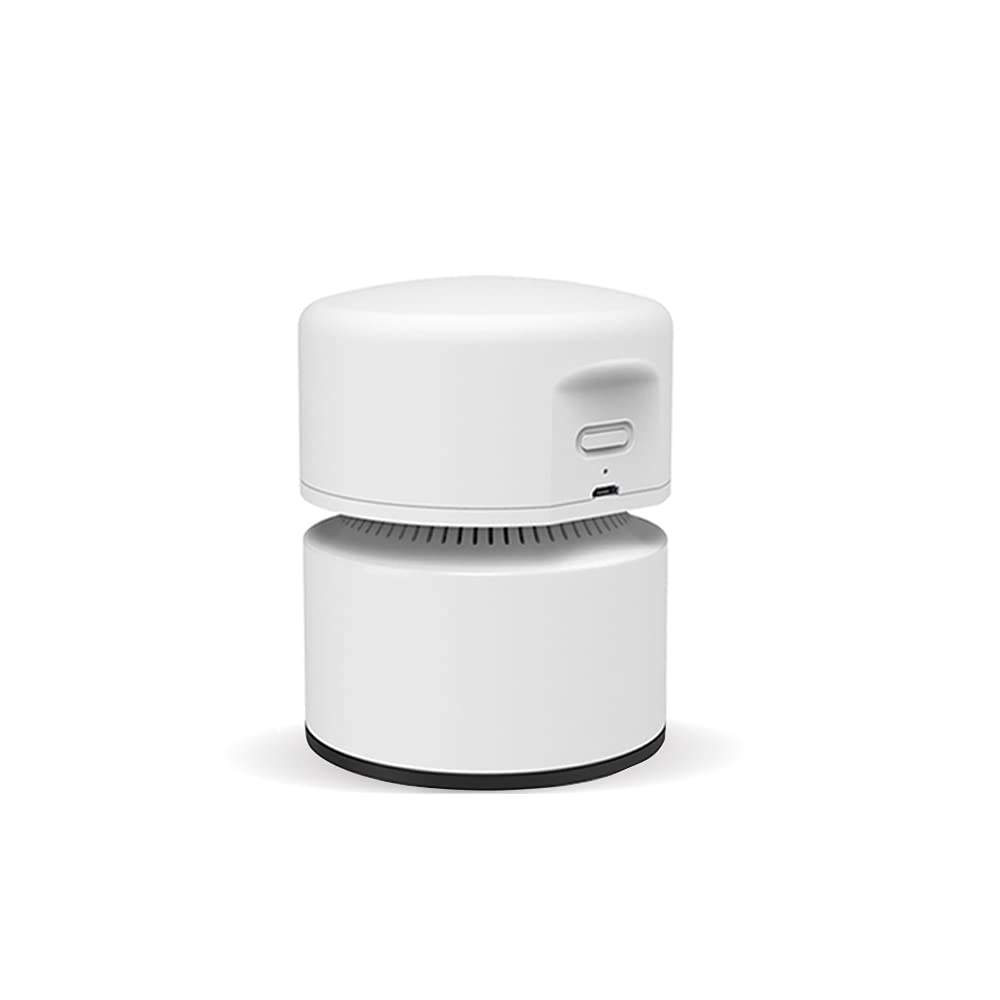 Mini-tischstaubsauger – Kabellos, 360° Drehbar, Tastatur- Und Büroreiniger – Weiß, 10,5 X 8 Cm
