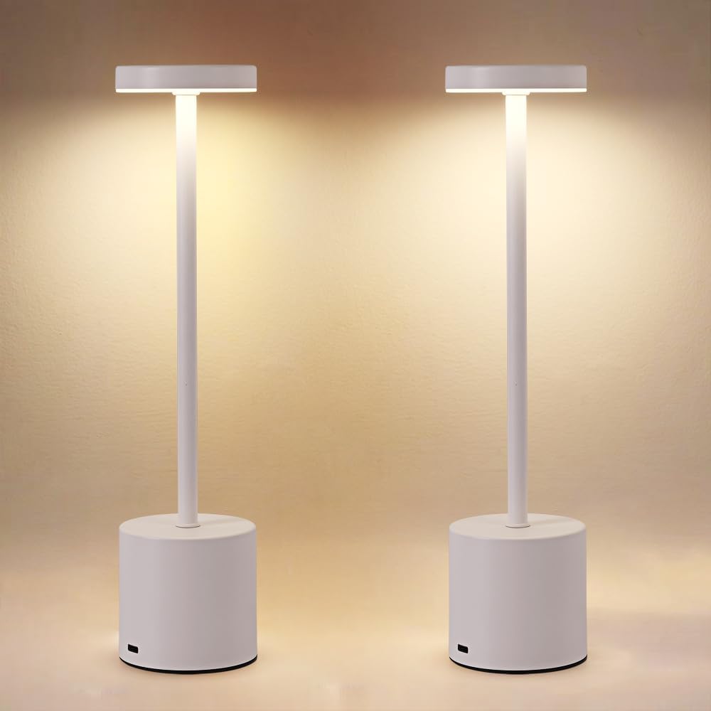 Kabellose Tischlampen (2er-set) – 5000-mah-akku – Stimmungsvolle Led-tischbeleuchtung – Tragbar, Touch-bedienung – Dimmbare Outdoor-tischlampen – 5000 M Reichweite