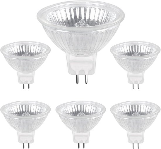 50-w-gu5.3-halogenlampe, 12 V, 800 Lumen Warmweißes Licht (2700 K), Dimmbar, Mr16-halogenstrahler, 6er-packung