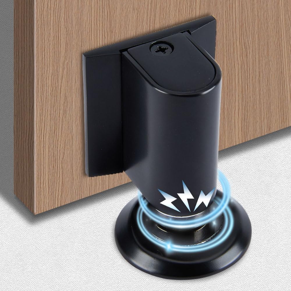 Magnetischer Türstopper, Geräuschlos, Mechanisch, Verstellbar, Kein Bohren Erforderlich, Magnetischer Türverschluss, Für Den Innenbereich, Für Büros Und Zuhause, Schwarz