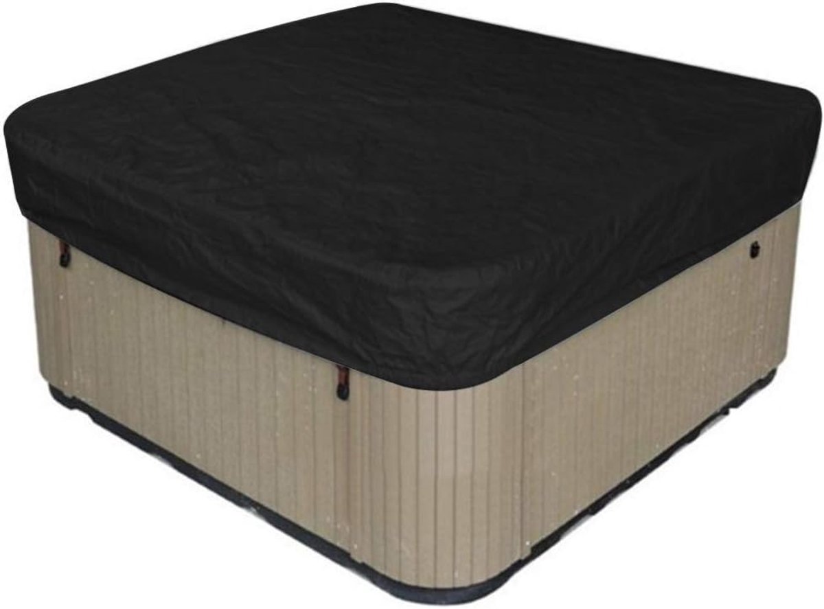 Quadratische Whirlpoolabdeckung – 218 X 218 X 30 Cm – Schwarz – Gartenmöbelabdeckung – Abdeckung Für Gartenmöbel – Whirlpoolabdeckung Für Den Garten – Quadratische Jacuzzi-abdeckung