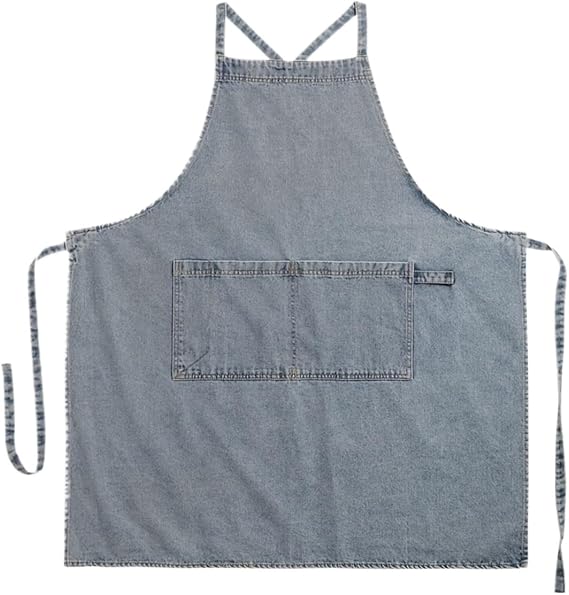 Unisex-werkzeugschürze Aus Denim Mit Taschen, Retro-design Mit Überkreuzten Trägern Am Rücken, Geeignet Für Gartenarbeit, Holzbearbeitung, Grillen Und Andere Arbeiten - Dunkelblau.