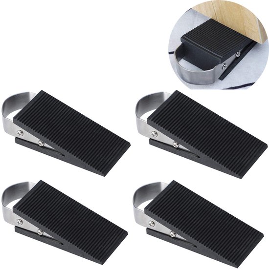 4-teiliges Set Schwarze Türstopper Und Fingerschutzpolster Aus Gummi Für Kindersicherheit An Türen Und Schränken