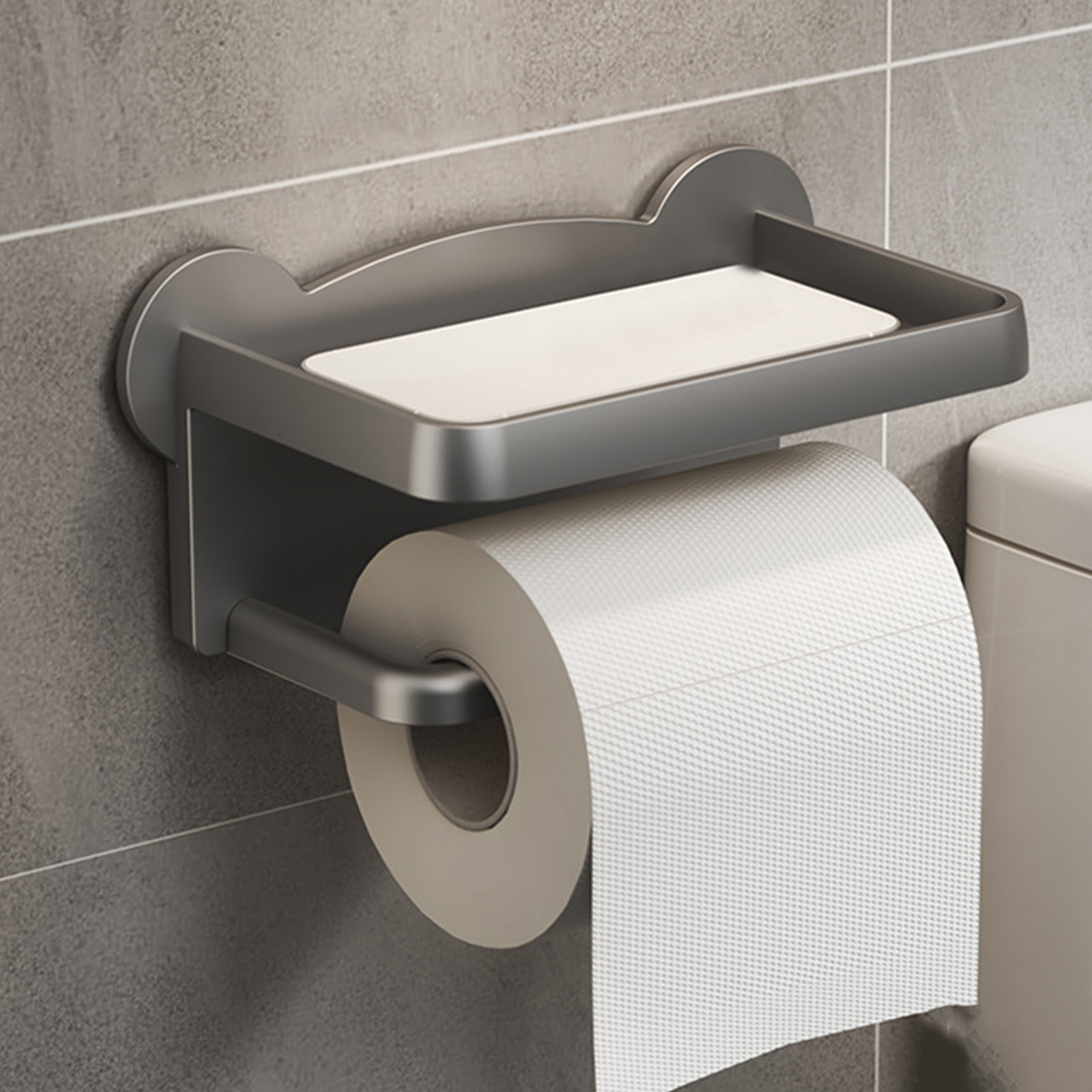 Freistehender, Rostfreier Toilettenpapierhalter Mit Zubehör, Stabilem Sockel Und Wandmontiertem Papierhandtuchhalter
