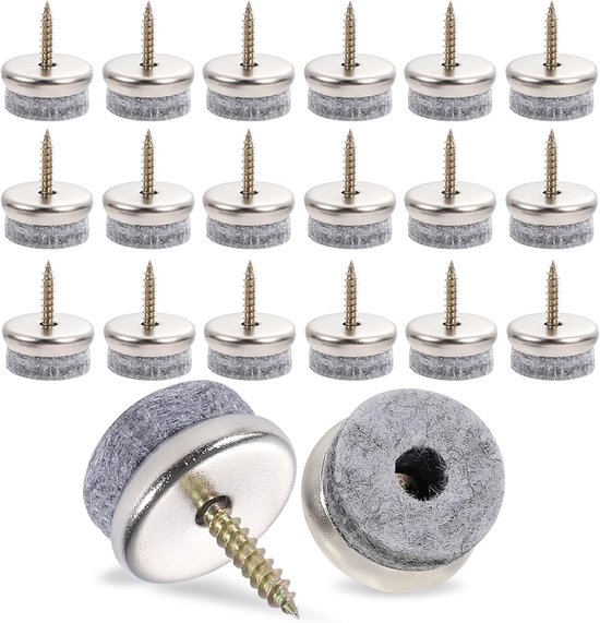 40er-packung Graue, 28 Mm Dicke Filz-antirutsch-möbelgleiter Zum Einschrauben Für Holz- Und Fliesenböden