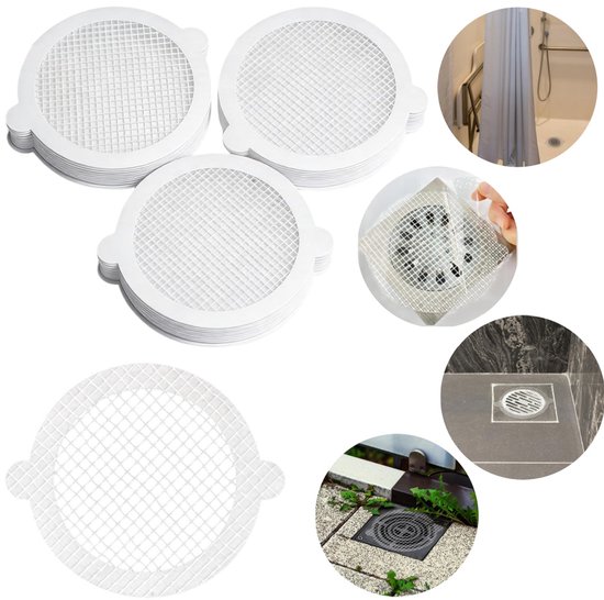 50 Stück 12,5 X 11 Cm Transparente, Selbstklebende Haarfilter-aufkleber Für Bodenabläufe