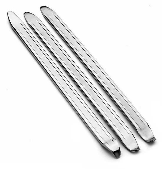 3-teiliges Reifenheber-set, 25 Cm, Metall, Silber, Werkzeug Zum Reifenwechsel An Fahrrädern, Motorrädern Und Rollern, Auch Zum Reifenwechsel An Autos, Reifenreparaturwerkzeug