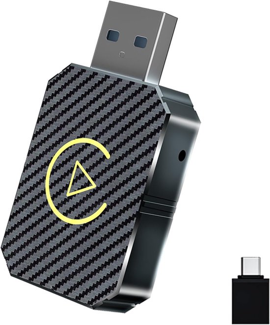 Kabelloser Carplay-adapter Für Apple Iphone, 2-in-1-funktion Für Apple Carplay & Android Auto, Mini-auto-dongle (carbonfaser-optik)