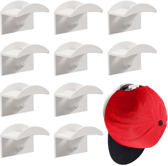 10er-pack Selbstklebende Hutablagen – Organizer – Stabile Haken Für Baseballkappen – Mehrzweckhaken – Für Kleiderschränke – Büros – Schlafzimmer