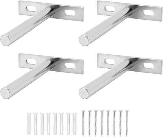 Unsichtbare Regalwinkel – 8er-set – 100 Mm – Verdecktes Befestigungssystem Für Holzregale – Verzinktes Eisen – Silber – L – 8 Stück