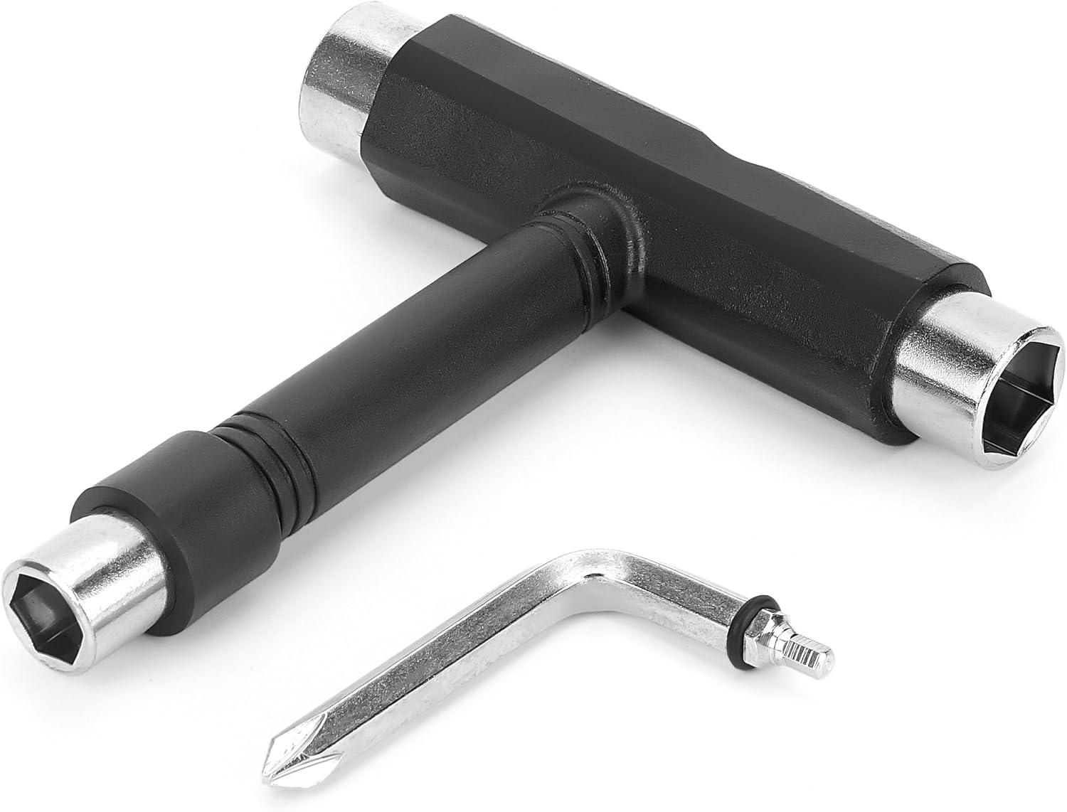 Skateboard-werkzeugset: Multifunktionaler All-in-one-skateboardschlüssel, 2-in-1-t-schlüssel, Integrierter L-förmiger Kreuzschlitzschraubendreher, Longboard-zubehör