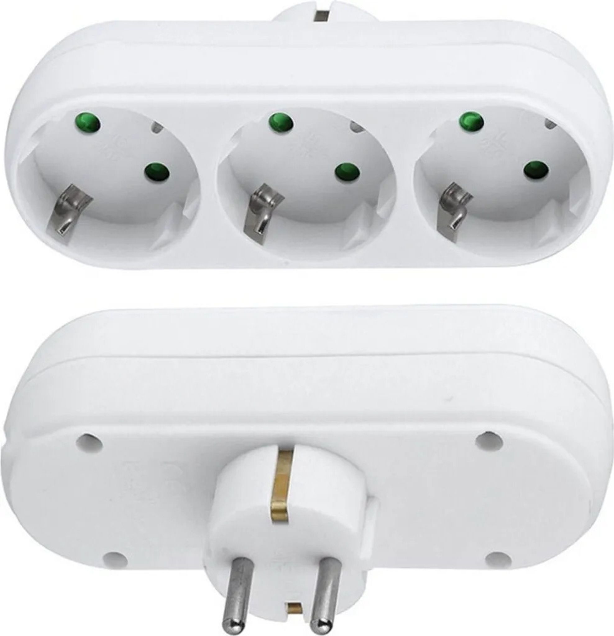 Zwei 3-fach-steckdosenadapter, 3-fach-rundsteckdosenverteiler