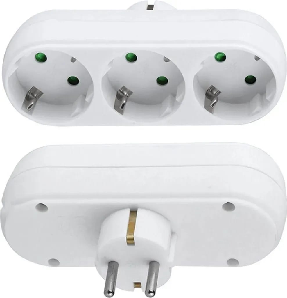 Zwei 3-polige Europäische Standard-steckdosenadapter, 3-polige Runde Mehrfachsteckdosenverteiler