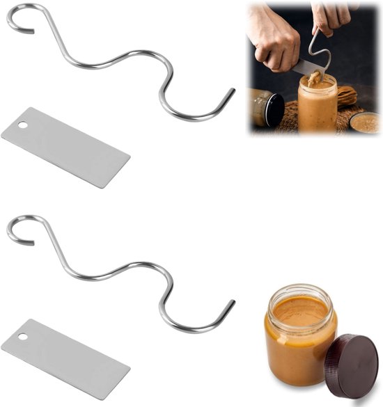 Zweiteiliges Silbernes 19,2 X 5 Cm Erdnussbutter-mixer- Und Spatelstab-set